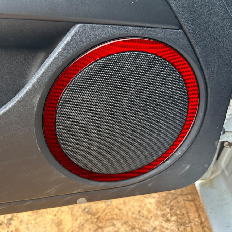 4pcs/Set Carbon Fiber Car Door Horn Ring Decorative Sticker for SEAT Leon 2005-2012, Left and Right Driver