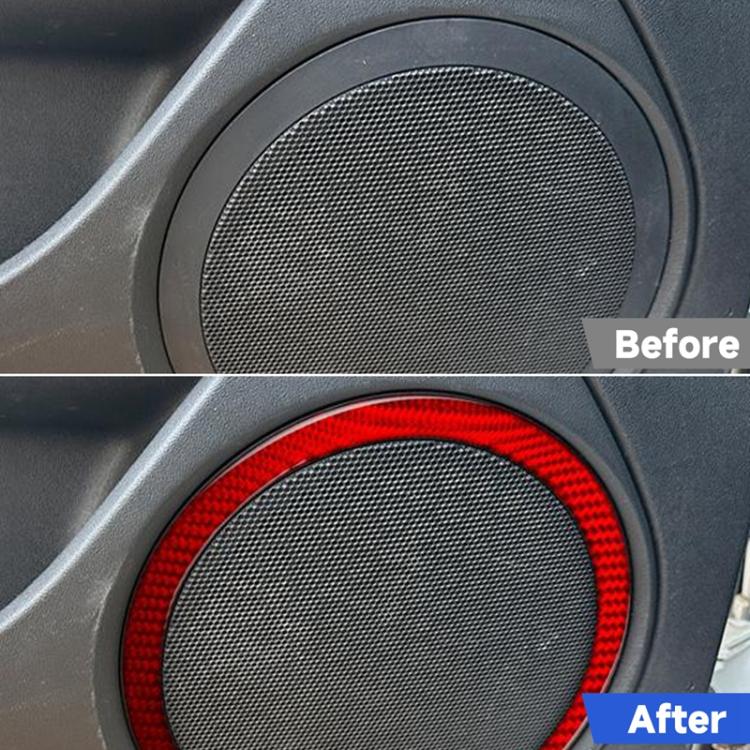 4pcs/Set Carbon Fiber Car Door Horn Ring Decorative Sticker for SEAT Leon 2005-2012, Left and Right Driver