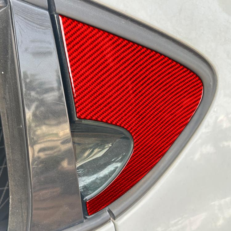 2pcs/Set Carbon Fiber Car Rear Triangle Window Decorative Sticker for SEAT Leon 2005-2012, Left and Right Driver