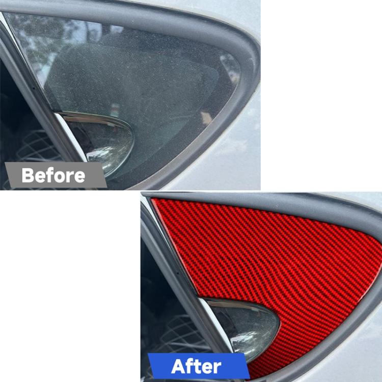 2pcs/Set Carbon Fiber Car Rear Triangle Window Decorative Sticker for SEAT Leon 2005-2012, Left and Right Driver