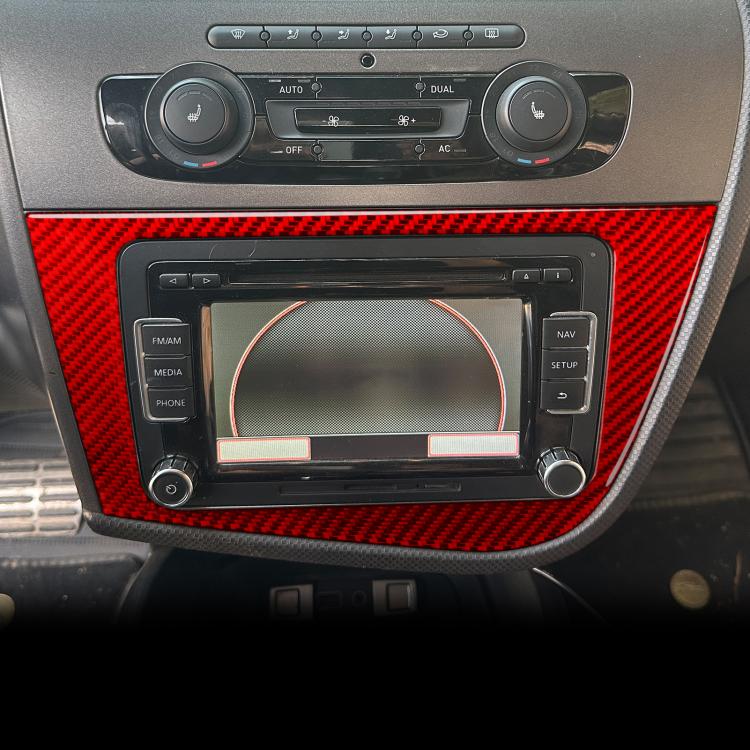 Carbon Fiber Car Center Console Panel Decorative Sticker for SEAT Leon 2005-2012, Left Driver