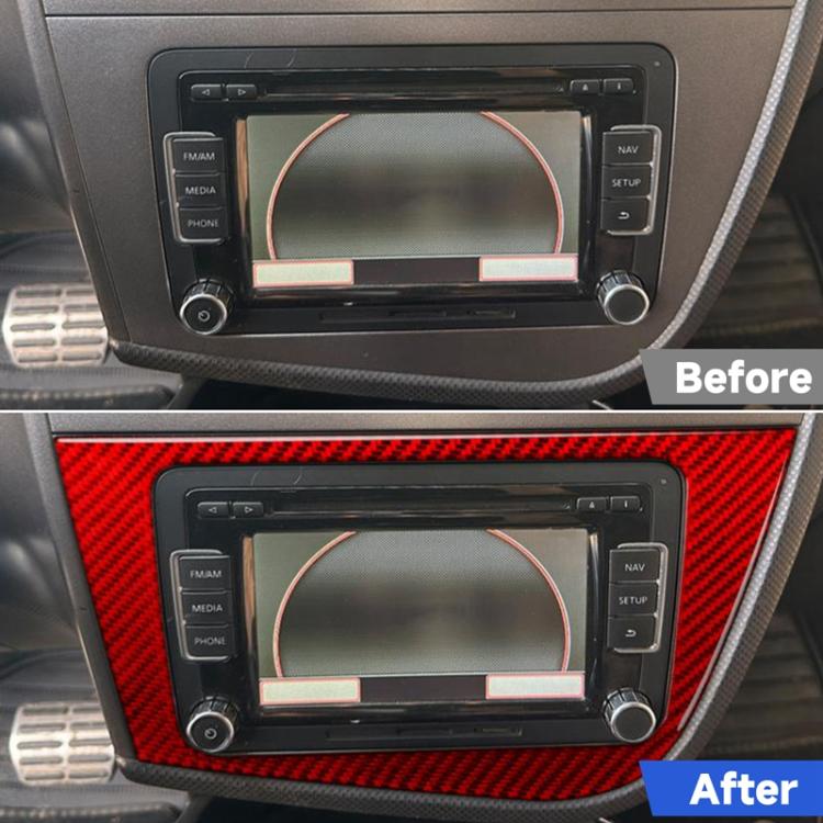 Carbon Fiber Car Center Console Panel Decorative Sticker for SEAT Leon 2005-2012, Left Driver