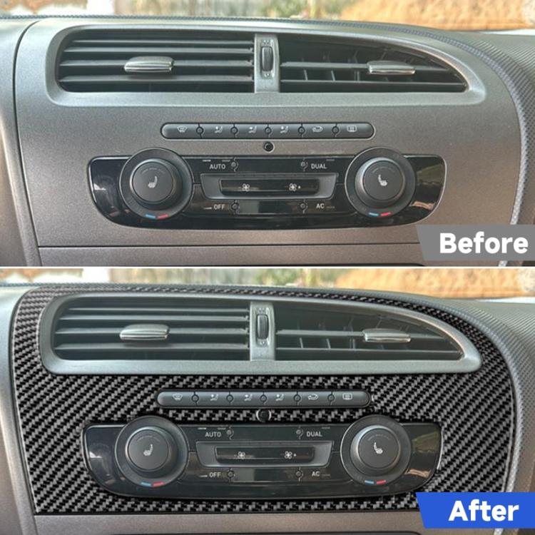 Carbon Fiber Car Center Console Air Conditioner Panel Decorative Sticker for SEAT Leon 2005-2012, Left Driver