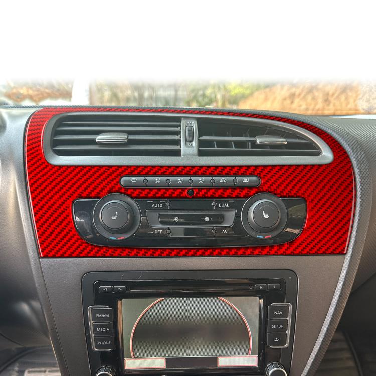 Carbon Fiber Car Center Console Air Conditioner Panel Decorative Sticker for SEAT Leon 2005-2012, Left Driver