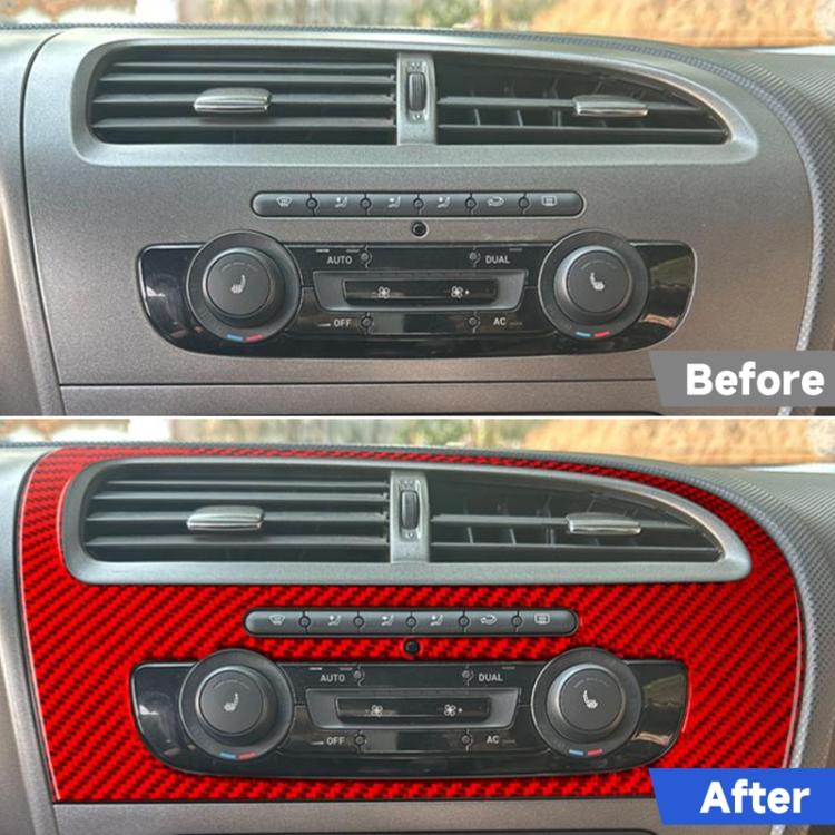 Carbon Fiber Car Center Console Air Conditioner Panel Decorative Sticker for SEAT Leon 2005-2012, Left Driver