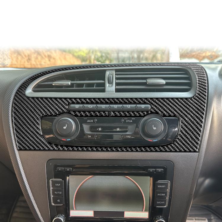 Carbon Fiber Car Center Console Air Conditioner Panel Decorative Sticker for SEAT Leon 2005-2012, Right Driver
