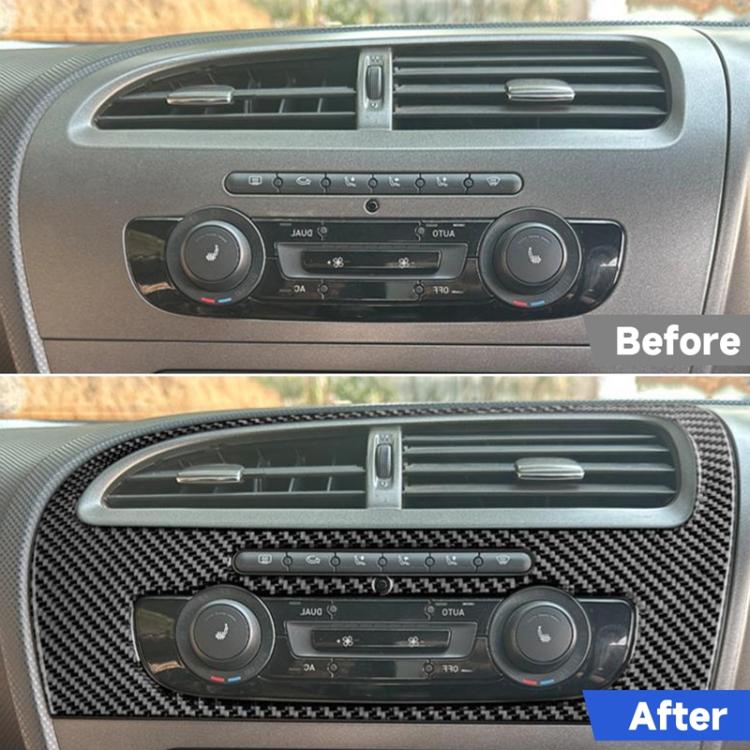 Carbon Fiber Car Center Console Air Conditioner Panel Decorative Sticker for SEAT Leon 2005-2012, Right Driver