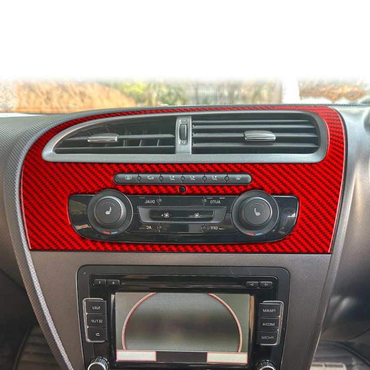 Carbon Fiber Car Center Console Air Conditioner Panel Decorative Sticker for SEAT Leon 2005-2012, Right Driver