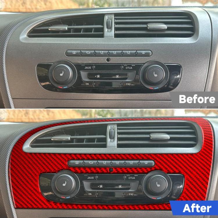 Carbon Fiber Car Center Console Air Conditioner Panel Decorative Sticker for SEAT Leon 2005-2012, Right Driver