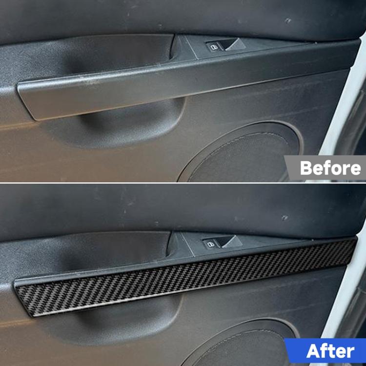 4pcs/Set Carbon Fiber Car Door Panel Decorative Sticker for SEAT Leon 2005-2012, Left and Right Driver