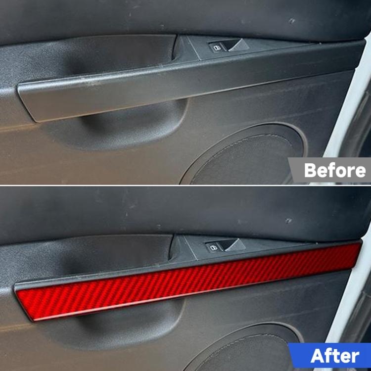4pcs/Set Carbon Fiber Car Door Panel Decorative Sticker for SEAT Leon 2005-2012, Left and Right Driver