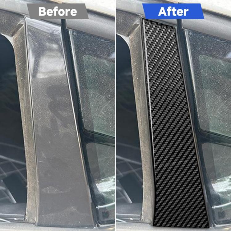 4pcs/Set Carbon Fiber Car B Pillar Decorative Sticker for SEAT Leon 2005-2012, Drop Glue Style, Left and Right Driver