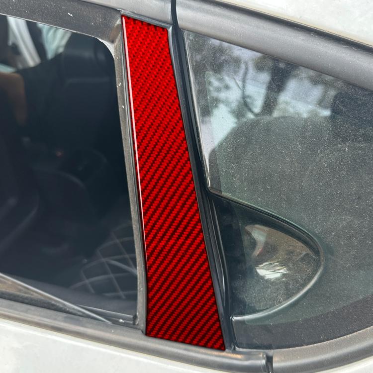 4pcs/Set Carbon Fiber Car B Pillar Decorative Sticker for SEAT Leon 2005-2012, Drop Glue Style, Left and Right Driver