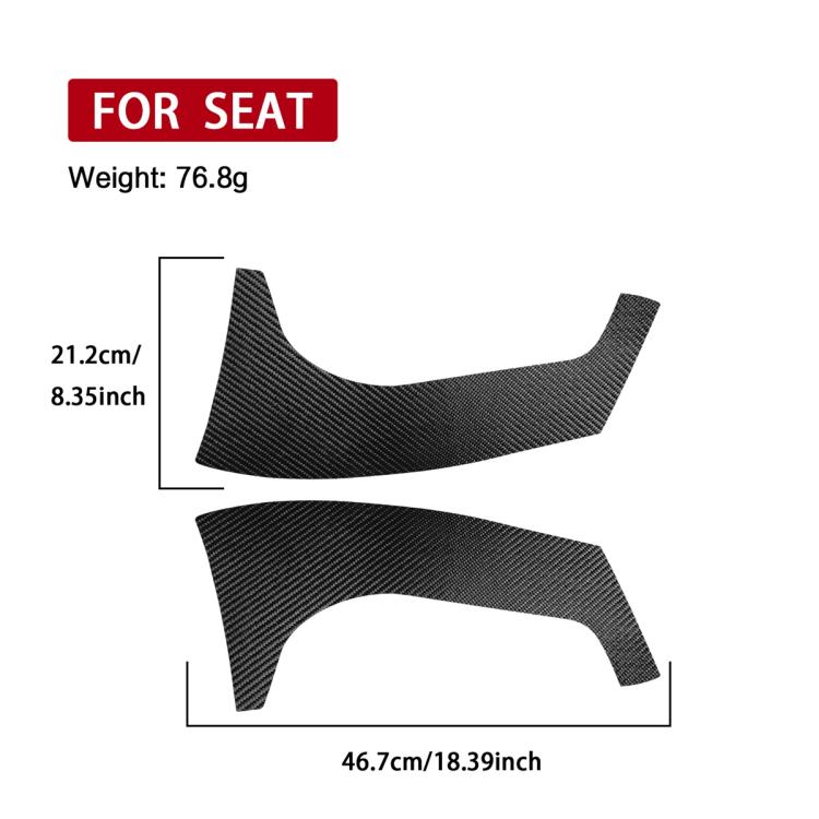 2pcs/Set Carbon Fiber Car Rear Windshield Decorative Sticker for SEAT Leon 2005-2012, Carbon Sheet Style, Left and Right Driver