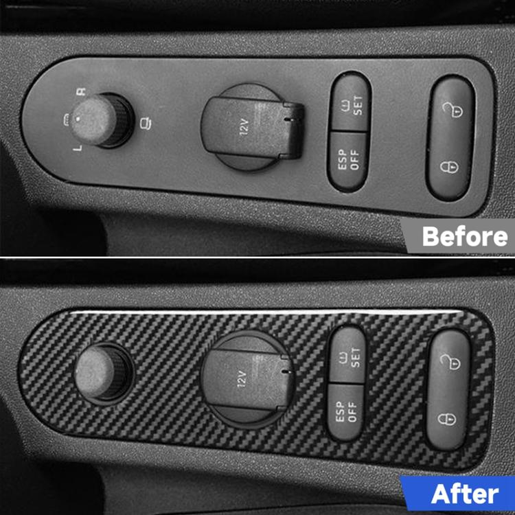 Carbon Fiber Car Rear Mirror Adjustment Panel B Decorative Sticker for SEAT Leon 2005-2012, Left and Right Driver