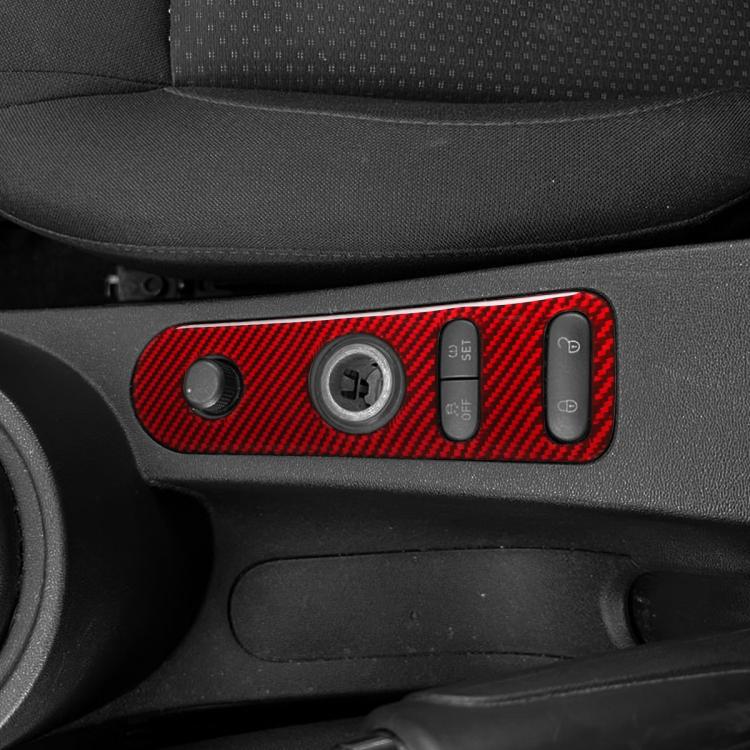 Carbon Fiber Car Rear Mirror Adjustment Panel B Decorative Sticker for SEAT Leon 2005-2012, Left and Right Driver