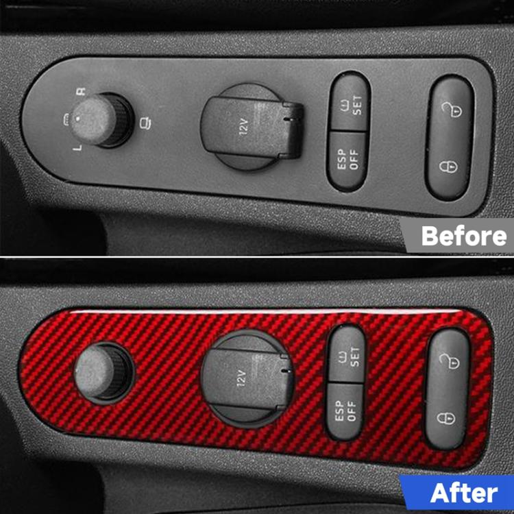Carbon Fiber Car Rear Mirror Adjustment Panel B Decorative Sticker for SEAT Leon 2005-2012, Left and Right Driver