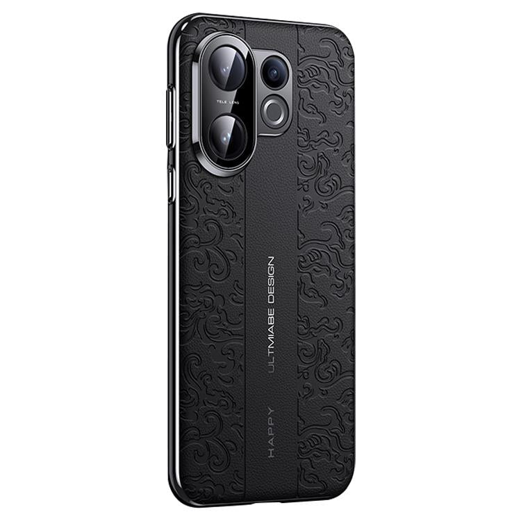 For vivo S30 Cloud Dragon Pattern Plain Leather PC Phone Case