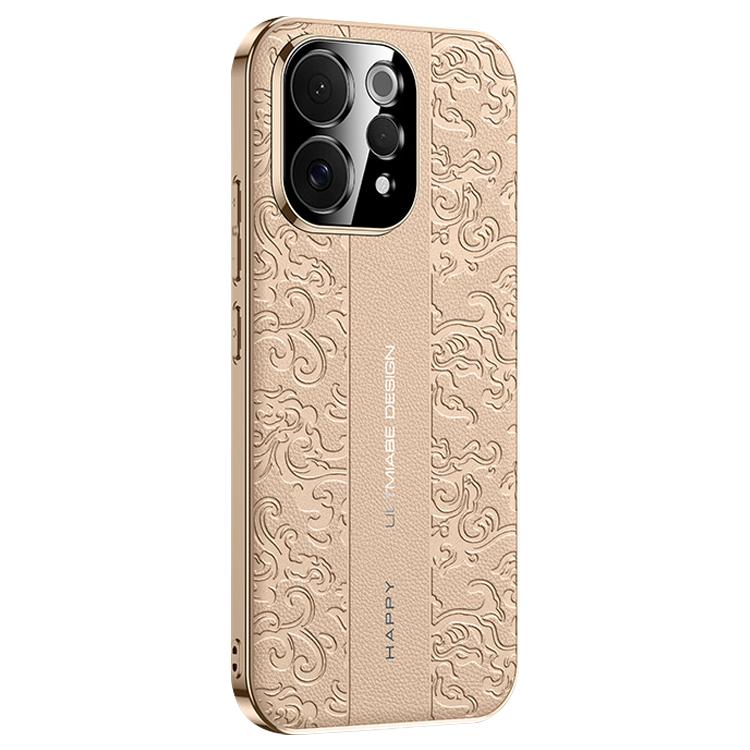For vivo S50 5G Cloud Dragon Pattern Plain Leather PC Phone Case