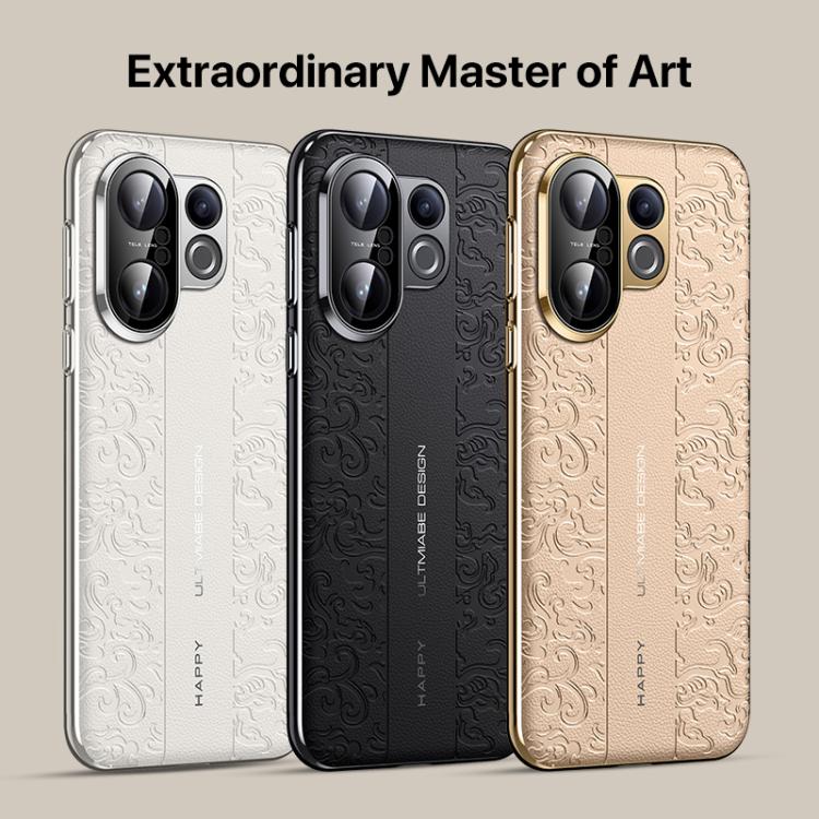 For vivo S30 Pro mini Cloud Dragon Pattern Plain Leather PC Phone Case