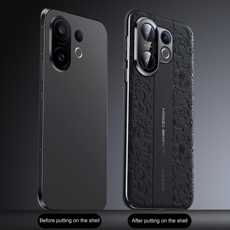 For vivo S30 Pro mini Cloud Dragon Pattern Plain Leather PC Phone Case