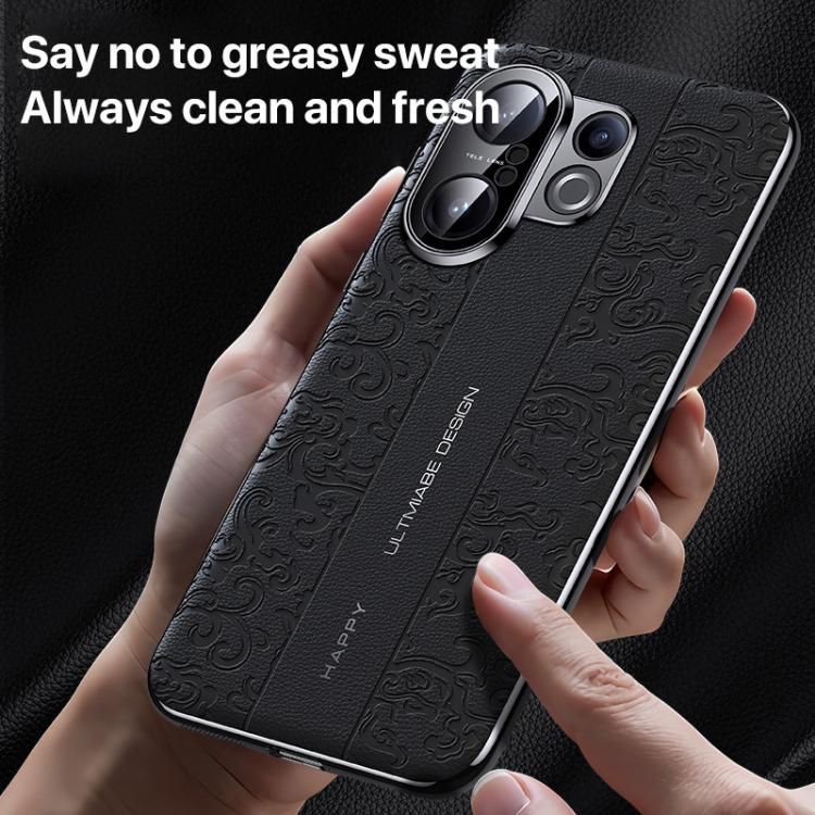 For vivo X300 Cloud Dragon Pattern Plain Leather PC Phone Case