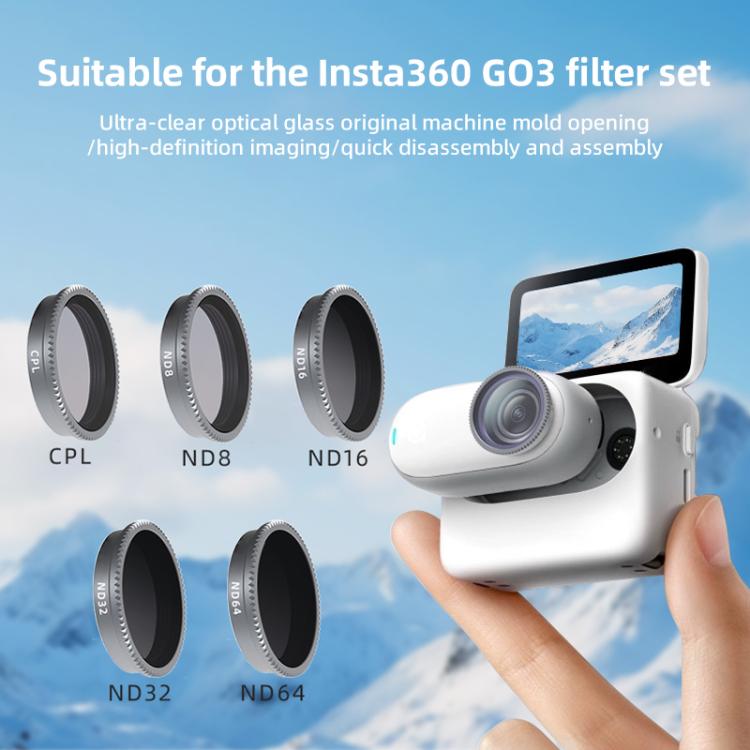 For Insta360 GO 3 Camera Lens Filter, Filter:4 in 1 ND8-64