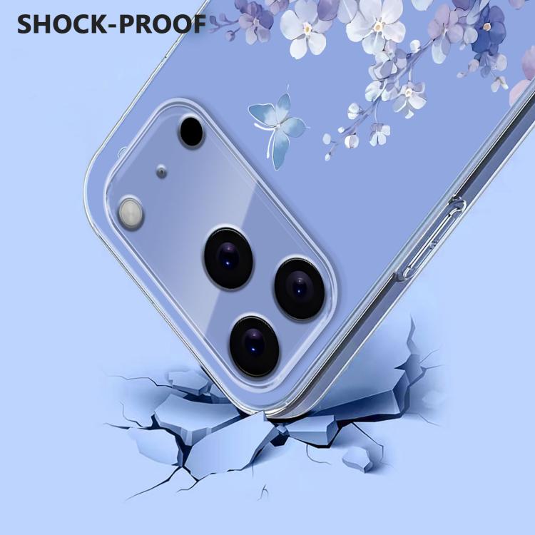 For iPhone 17 Pro Max Flower Pattern Painted TPU Phone Case