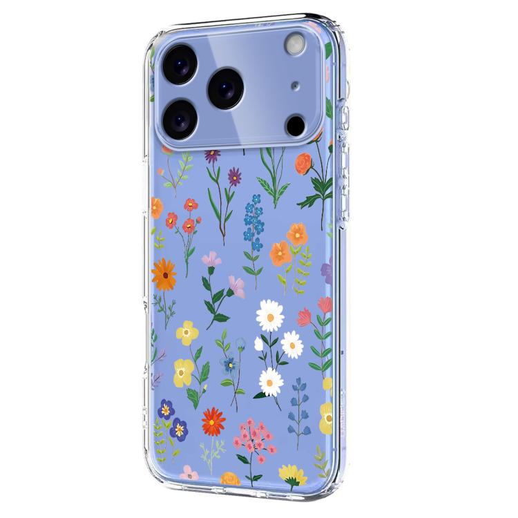 For iPhone 17 Pro Max Flower Pattern Painted TPU Phone Case