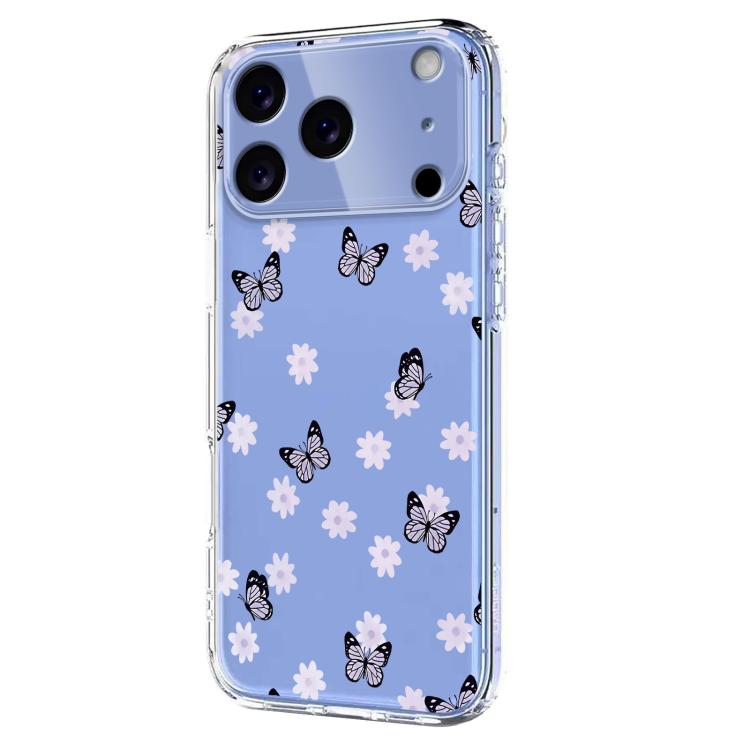 For iPhone 17 Pro Max Flower Pattern Painted TPU Phone Case