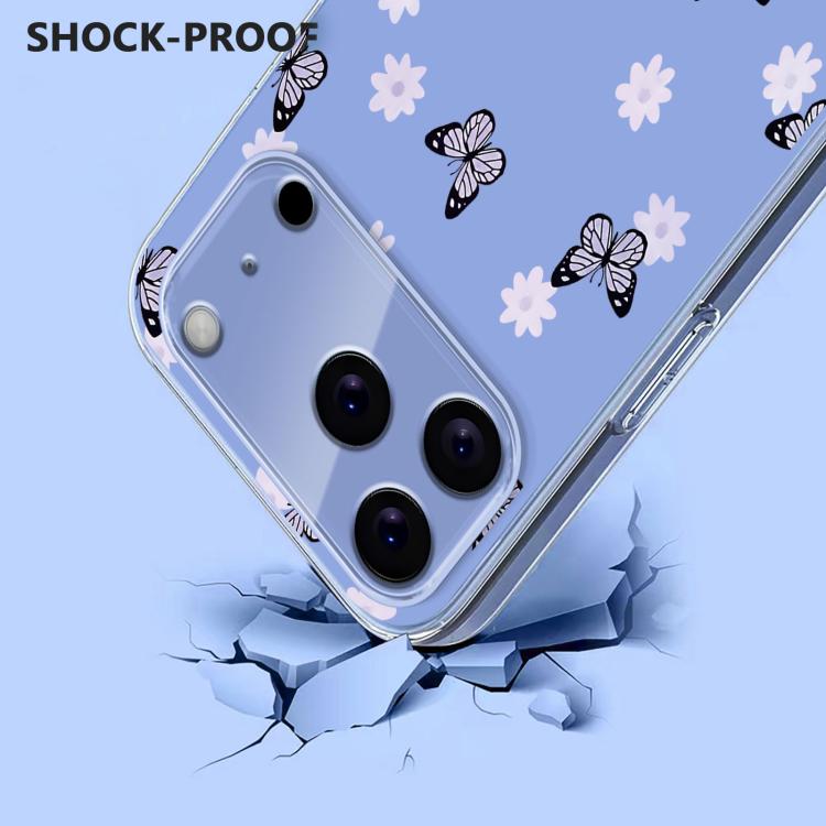 For iPhone 17 Pro Max Flower Pattern Painted TPU Phone Case