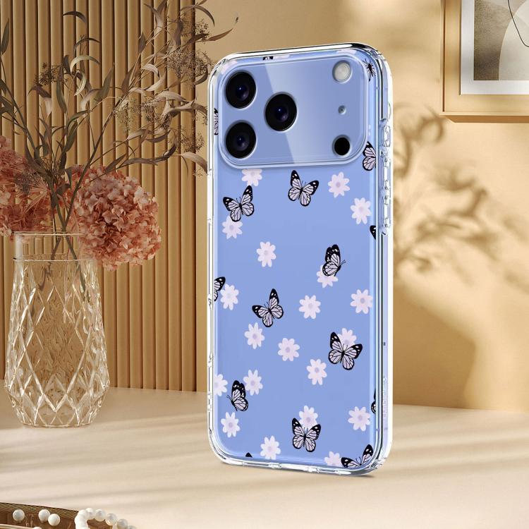 For iPhone 17 Pro Max Flower Pattern Painted TPU Phone Case
