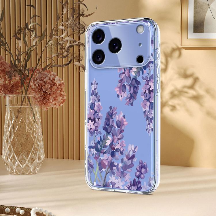 For iPhone 17 Pro Max Flower Pattern Painted TPU Phone Case