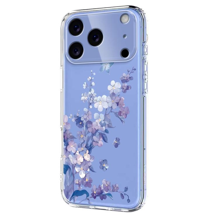 For iPhone 17 Pro Flower Pattern Painted TPU Phone Case