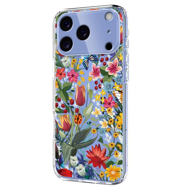 For iPhone 17 Pro Flower Pattern Painted TPU Phone Case