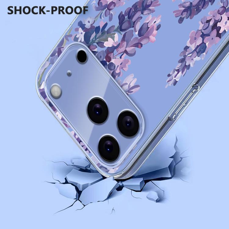 For iPhone 17 Pro Flower Pattern Painted TPU Phone Case