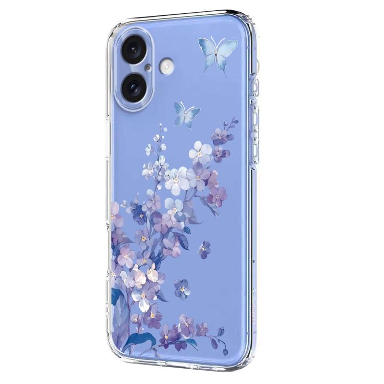 For iPhone 17 Flower Pattern Painted TPU Phone Case