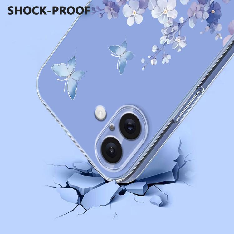 For iPhone 17 Flower Pattern Painted TPU Phone Case