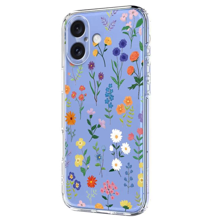For iPhone 17 Flower Pattern Painted TPU Phone Case