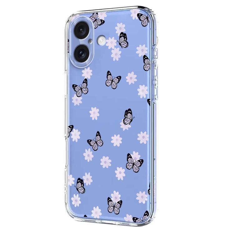 For iPhone 17 Flower Pattern Painted TPU Phone Case