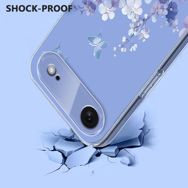 For iPhone Air Flower Pattern Painted TPU Phone Case