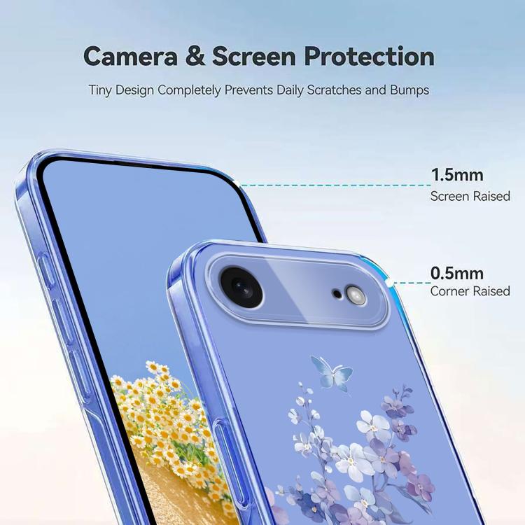 For iPhone Air Flower Pattern Painted TPU Phone Case