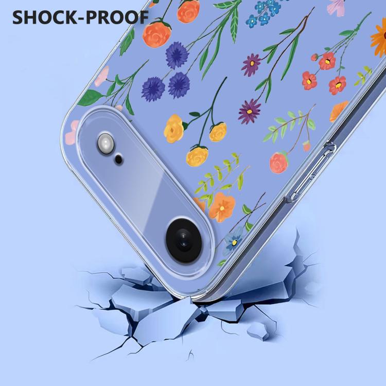 For iPhone Air Flower Pattern Painted TPU Phone Case