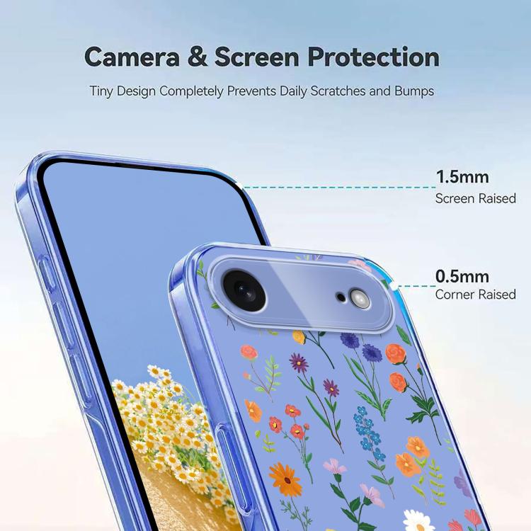 For iPhone Air Flower Pattern Painted TPU Phone Case