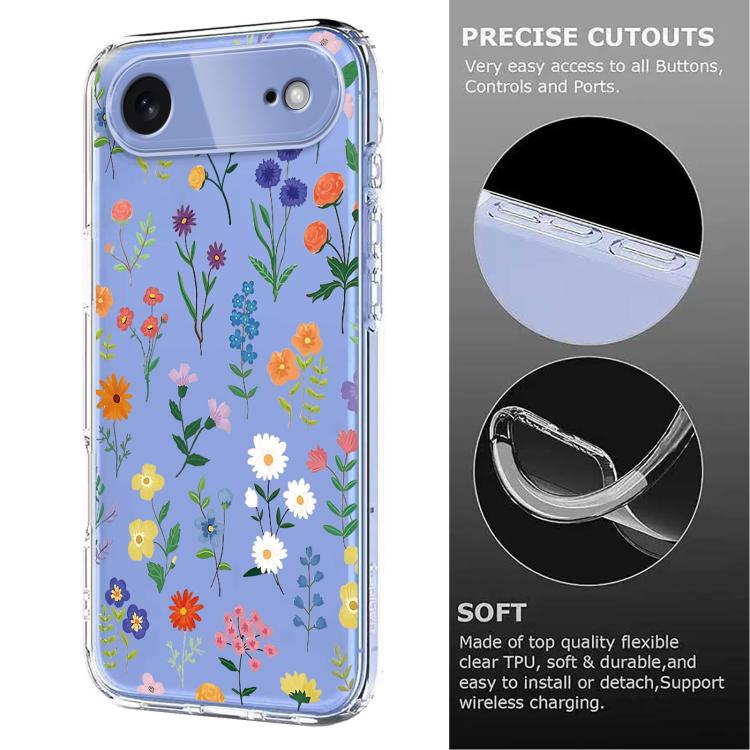 For iPhone Air Flower Pattern Painted TPU Phone Case
