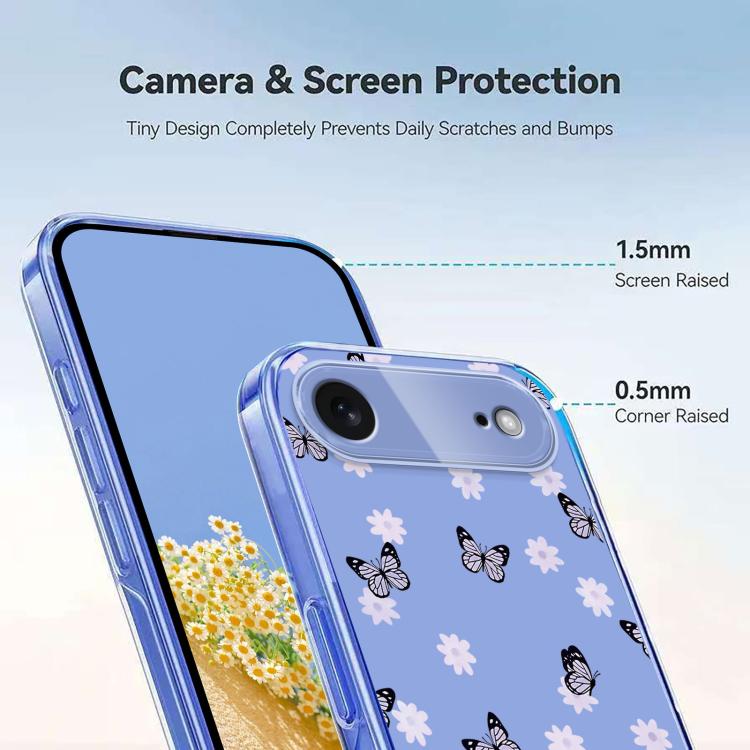 For iPhone Air Flower Pattern Painted TPU Phone Case