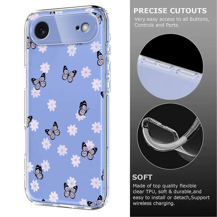 For iPhone Air Flower Pattern Painted TPU Phone Case