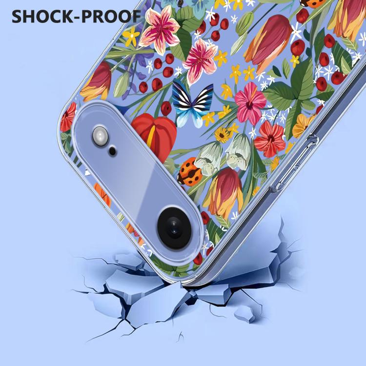 For iPhone Air Flower Pattern Painted TPU Phone Case