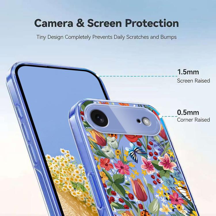 For iPhone Air Flower Pattern Painted TPU Phone Case