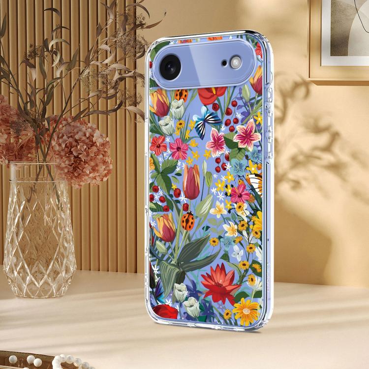 For iPhone Air Flower Pattern Painted TPU Phone Case